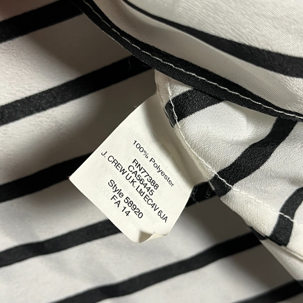 J.Crew Tank Top Women 6 Black White Horizontal Striped Racerback Spaghetti Strap - Picture 5 of 9